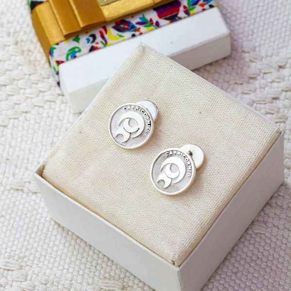 Alternate image for Mexican-Made Silver Cufflinks with Capricorn Zodiac Symbol Capricorn Totem