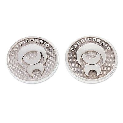 Alternate image for Mexican-Made Silver Cufflinks with Capricorn Zodiac Symbol Capricorn Totem