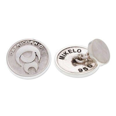 Alternate image for Mexican-Made Silver Cufflinks with Capricorn Zodiac Symbol Capricorn Totem