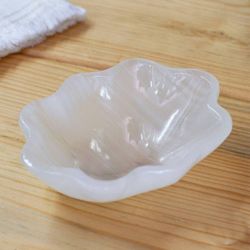 Image for White Shell-Themed Marble Catchall Jewelry Tray Vanity Dish White Shell