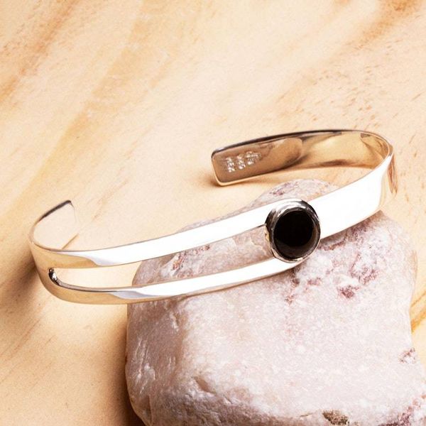 Alternate image for Taxco Sterling and Obsidian Bracelet Dark Element