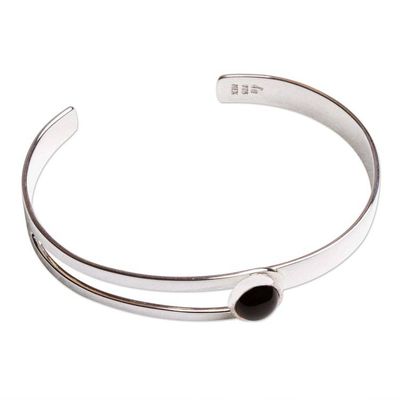 Alternate image for Taxco Sterling and Obsidian Bracelet Dark Element