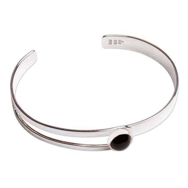 Alternate image for Taxco Sterling and Obsidian Bracelet Dark Element
