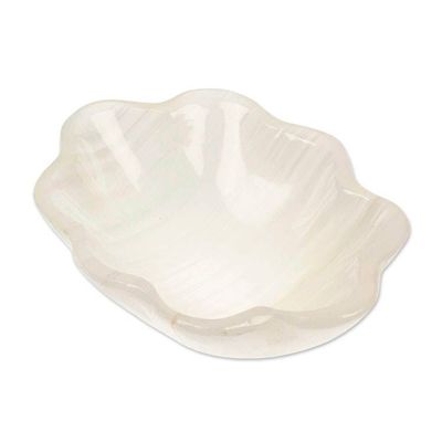 Alternate image for White Shell-Themed Marble Catchall Jewelry Tray Vanity Dish White Shell