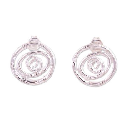 Alternate image for Spiral Sterling Silver Earrings Sea Swirl