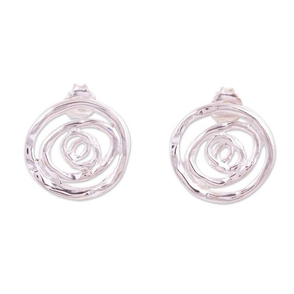 Alternate image for Spiral Sterling Silver Earrings Sea Swirl