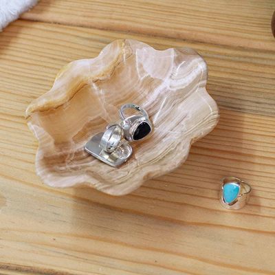 Alternate image for Grey Marble Shell Catchall Jewelry Holder and Trinket Dish Grey Shell