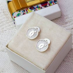Image for Modern Gemini Zodiac Silver Cufflinks Crafted in Mexico Gemini Totem