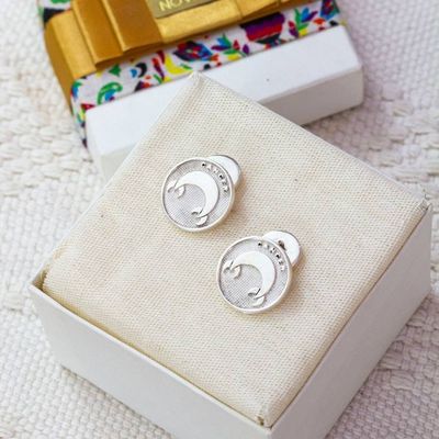 Primary image for Polished Cancer Zodiac Silver Cufflinks Crafted in Mexico Cancer Totem