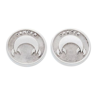 Alternate image for Polished Cancer Zodiac Silver Cufflinks Crafted in Mexico Cancer Totem
