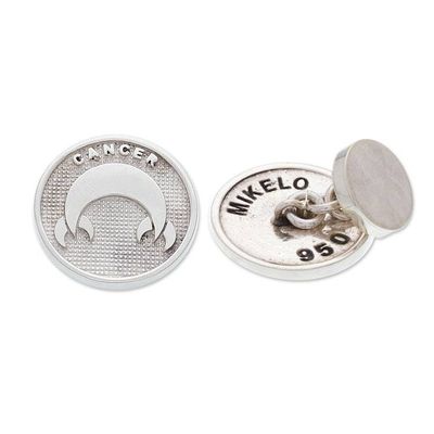 Alternate image for Polished Cancer Zodiac Silver Cufflinks Crafted in Mexico Cancer Totem