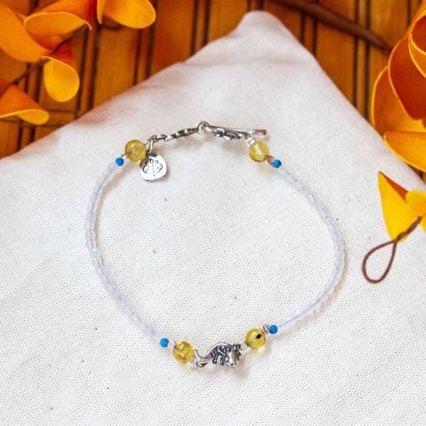 Alternate image for Rainbow Moonstone Reconstituted Turquoise Axolotl Bracelet Cute Axolotl