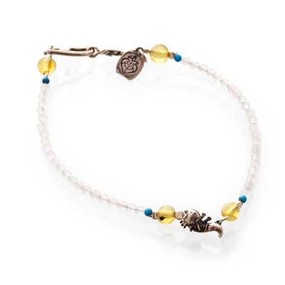 Alternate image for Rainbow Moonstone Reconstituted Turquoise Axolotl Bracelet Cute Axolotl