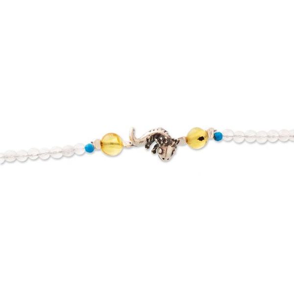 Alternate image for Rainbow Moonstone Reconstituted Turquoise Axolotl Bracelet Cute Axolotl