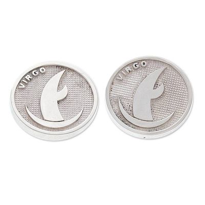 Alternate image for Zodiac-Themed Virgo Sign Silver Cufflinks Crafted in Mexico Virgo Totem
