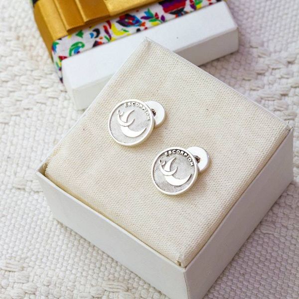 Alternate image for Artisan-Made Scorpio Zodiac Sign-Themed Silver Cufflinks Scorpio Totem