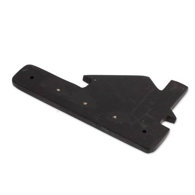 Alternate image for Minimalist Black Marble Key Rack Hand-Carved from Mexico Night Keys