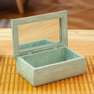 Alternate image for Handmade Pinewood Jewelry Box with Catrina-Themed Decoupage Catrina Illusion