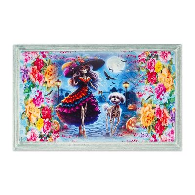 Alternate image for Handmade Pinewood Jewelry Box with Catrina-Themed Decoupage Catrina Illusion