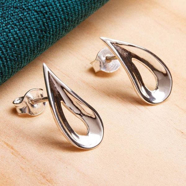 Alternate image for Handcrafted Sterling Silver Earrings from Mexico Taxco Tears
