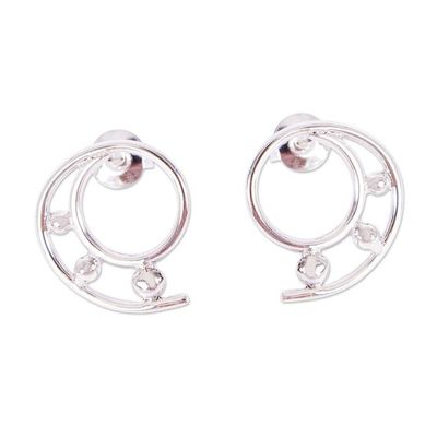 Alternate image for 925 Sterling Silver Spiral Drop Earrings from Mexico Silver Twirl
