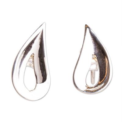 Alternate image for Handcrafted Sterling Silver Earrings from Mexico Taxco Tears