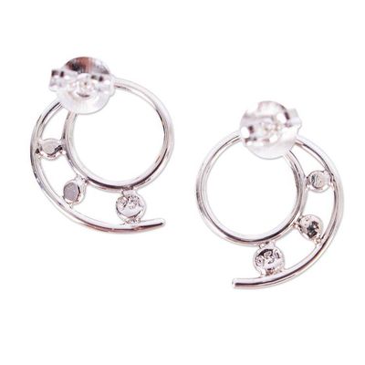 Alternate image for 925 Sterling Silver Spiral Drop Earrings from Mexico Silver Twirl