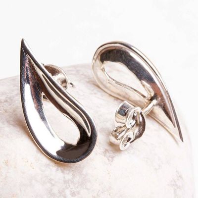Alternate image for Handcrafted Sterling Silver Earrings from Mexico Taxco Tears