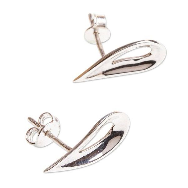Alternate image for Handcrafted Sterling Silver Earrings from Mexico Taxco Tears