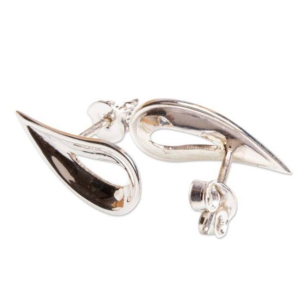 Alternate image for Handcrafted Sterling Silver Earrings from Mexico Taxco Tears