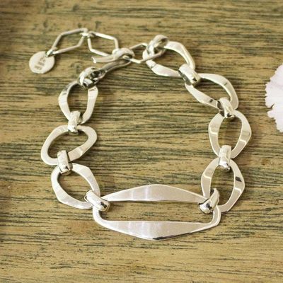 Primary image for Hand Crafted Taxco Silver Link Bracelet Contemporary Classic