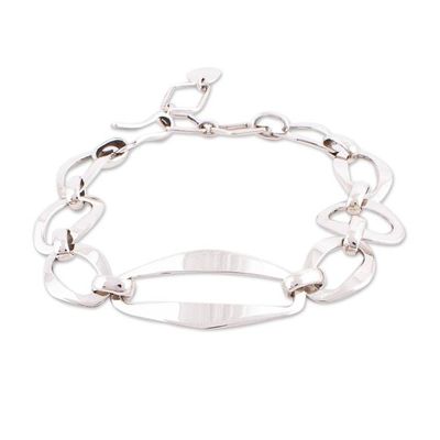 Alternate image for Hand Crafted Taxco Silver Link Bracelet Contemporary Classic