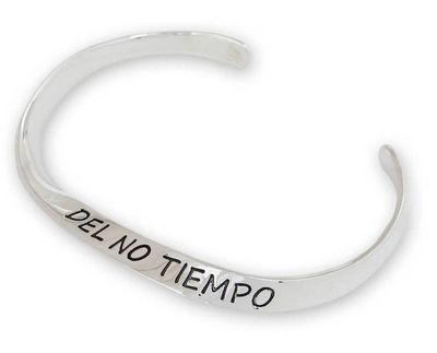 Alternate image for Inspirational Sterling Silver Cuff Bracelet The Time of No-Time