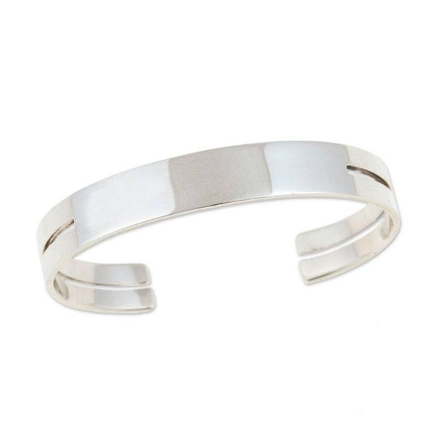 Alternate image for Minimalist High-Polished Sterling Silver Cuff Bracelet Minimalist Nimbus
