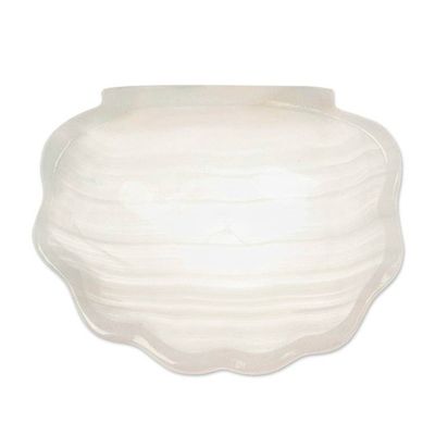 Alternate image for White Seashell-Themed Hand-Carved Natural Marble Catchall White Seashell