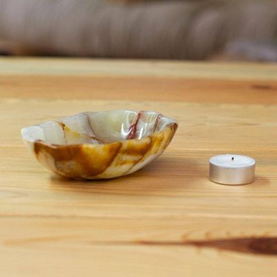 Alternate image for Seashell-Themed Hand-Carved Natural Marble Catchall Green Seashell