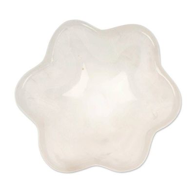 Alternate image for White Hand-Carved Natural Marble Six-Leaf Clover Catchall White Clover