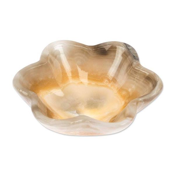 Alternate image for Six-Leaf Clover-Themed Hand-Carved Natural Marble Catchall Grey Clover