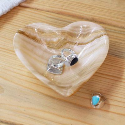 Alternate image for Heart-Shaped Hand-Carved Natural Marble Catchall in Grey Grey Heart