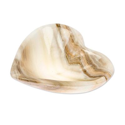 Alternate image for Heart-Shaped Hand-Carved Natural Marble Catchall in Grey Grey Heart