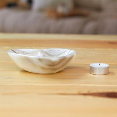 Alternate image for Heart-Shaped Hand-Carved Natural Marble Catchall in Grey Grey Heart