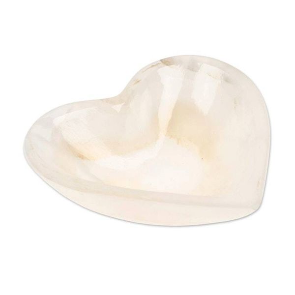 Alternate image for Romantic Heart-Shaped Hand-Carved Natural Marble Catchall White Heart