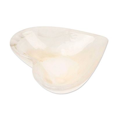 Alternate image for Romantic Heart-Shaped Hand-Carved Natural Marble Catchall White Heart