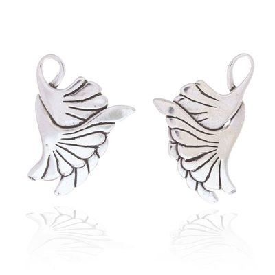 Alternate image for Sterling Silver Bird Earrings Crafted in Mexico On Doves Wings