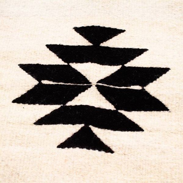 Alternate image for Zapotec Handwoven Wool Cushion Cover in Wheat and Black Chic Geometry