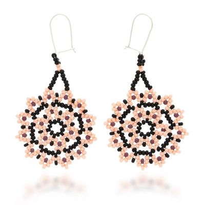 Alternate image for Glass Beaded Floral Dangle Earrings from Mexico Sweet Star Flowers