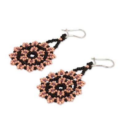 Alternate image for Glass Beaded Floral Dangle Earrings from Mexico Sweet Star Flowers