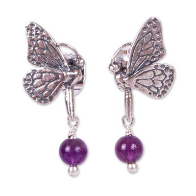 Alternate image for Monarch Butterfly Dangle Earrings from Mexico Dreamy Monarchs