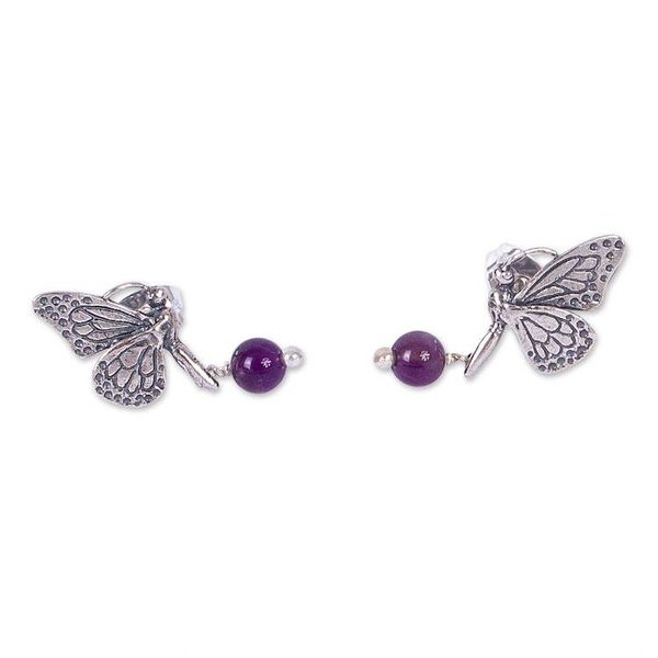 Alternate image for Monarch Butterfly Dangle Earrings from Mexico Dreamy Monarchs