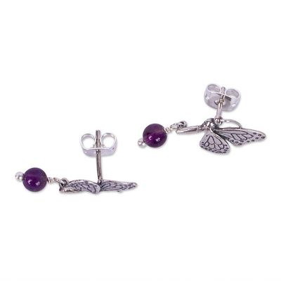 Alternate image for Monarch Butterfly Dangle Earrings from Mexico Dreamy Monarchs